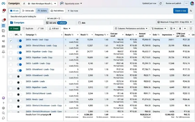 Ads Manager dashboard — 5x to 6x ROAS range (not attributed to any individual) — 4